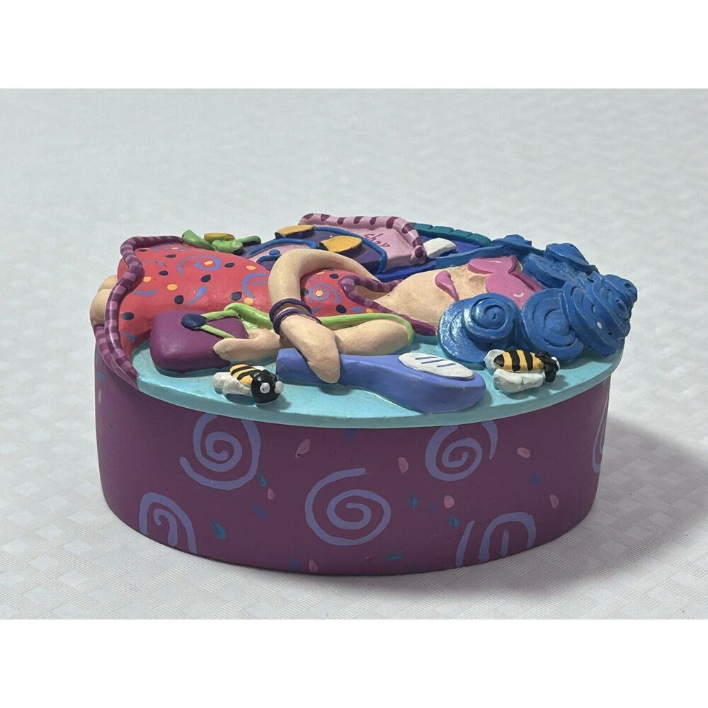 Julie Borden 2000 Beauty Shop Jewery, trinket, plaque Box - Picture 7 of 10